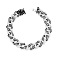 READY TO SHIP DIAMOND PAVE & WHITE CERAMIC ESSENTIAL LINK BRACELET