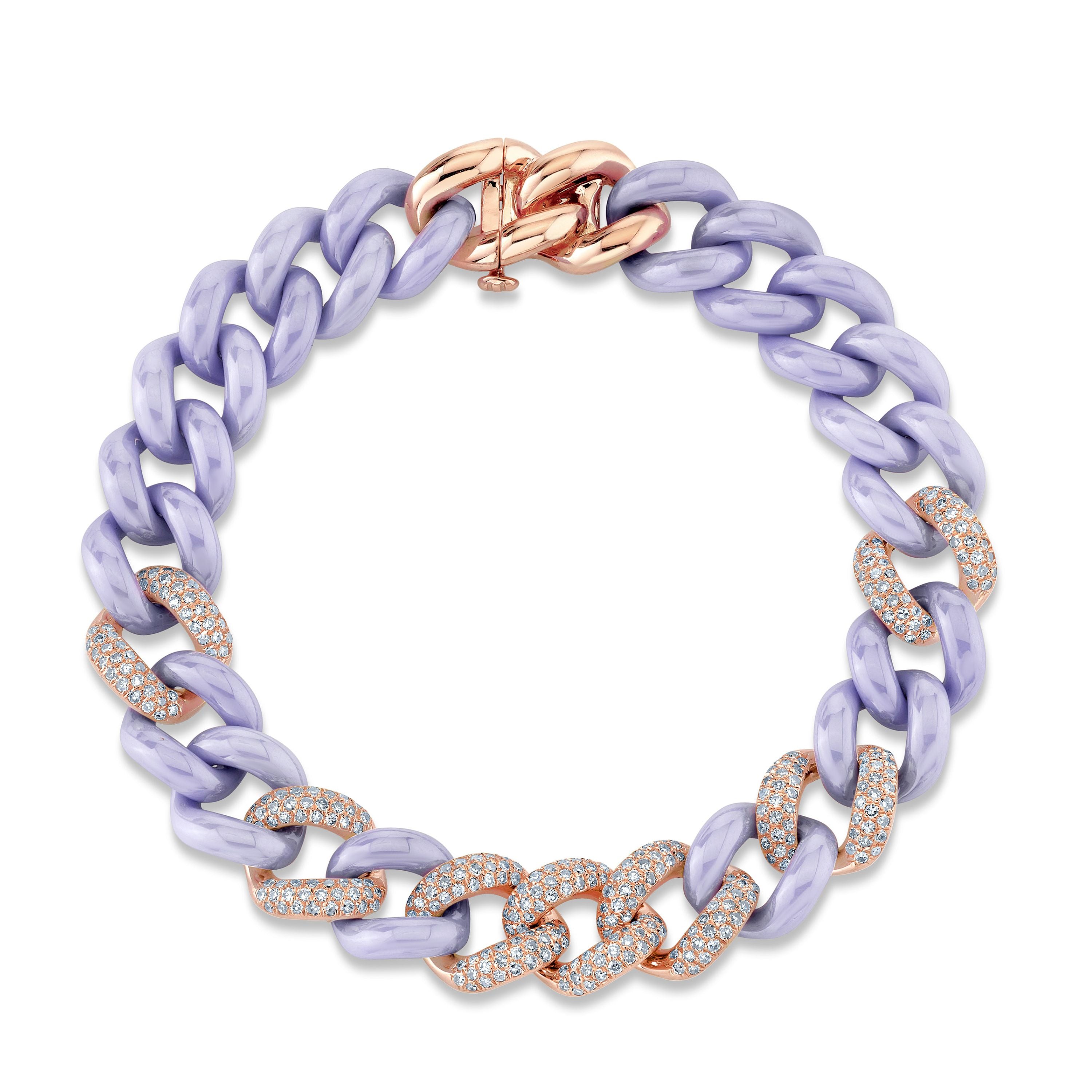 LAVENDER CERAMIC PAVE ESSENTIAL LINK BRACELET
