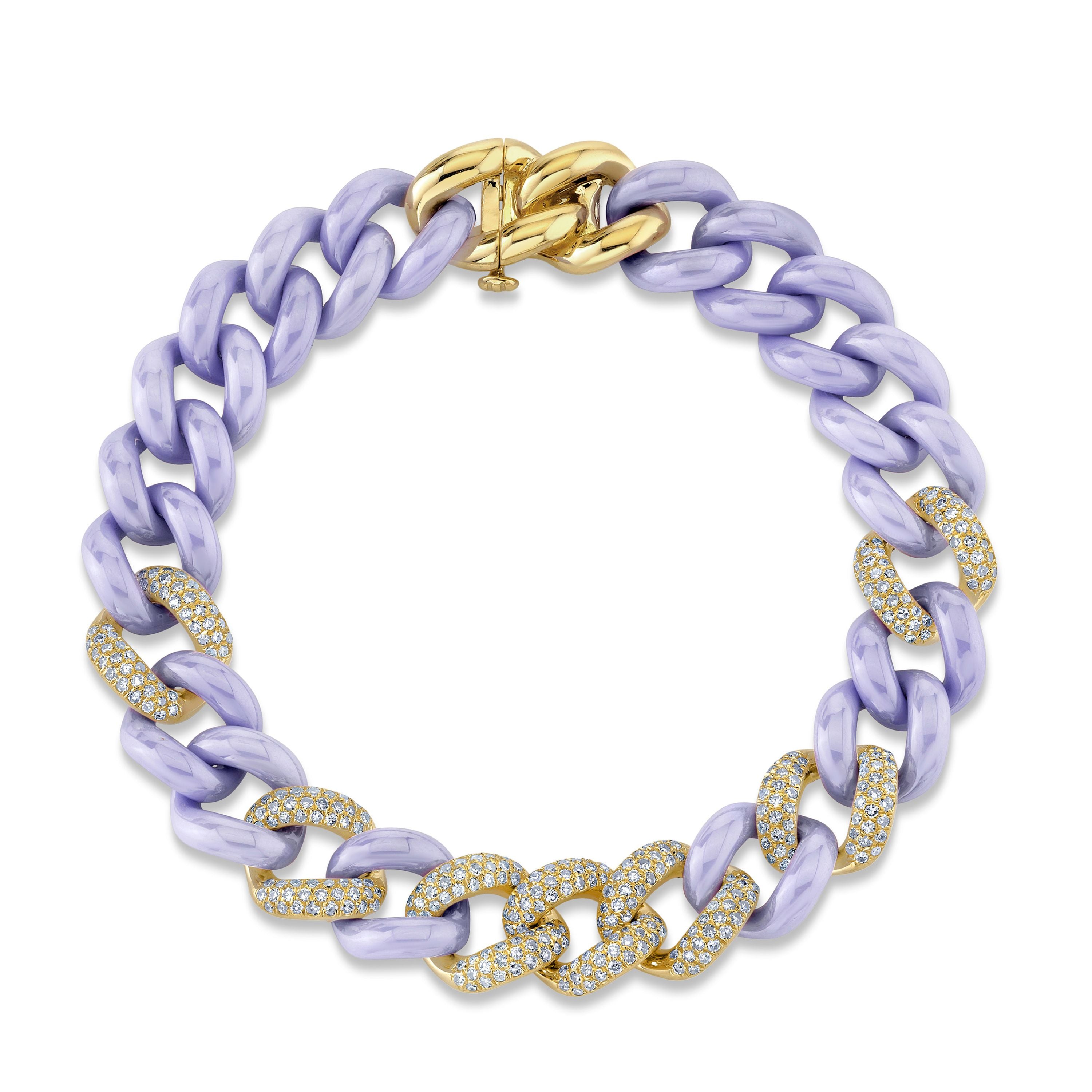 LAVENDER CERAMIC PAVE ESSENTIAL LINK BRACELET