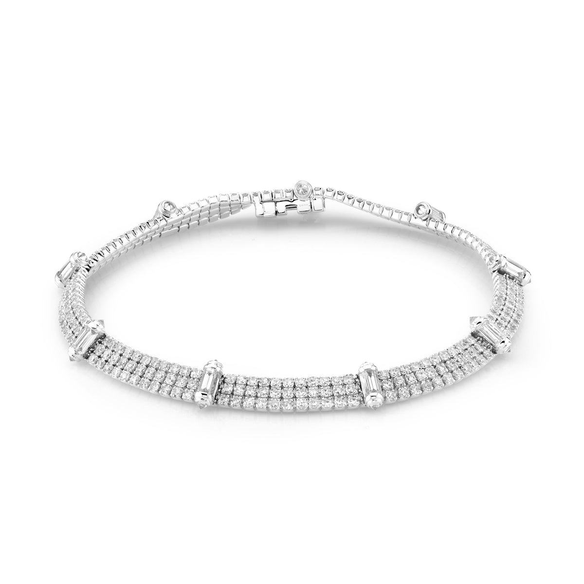 READY TO SHIP DIAMOND TRIPLE THREAD & RIPPLE BRACELET