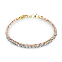 READY TO SHIP TRI-COLORED TRIPLE DIAMOND THREADS BRACELET