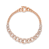 READY TO SHIP DIAMOND GRADUAL PAVE LINK BRACELET