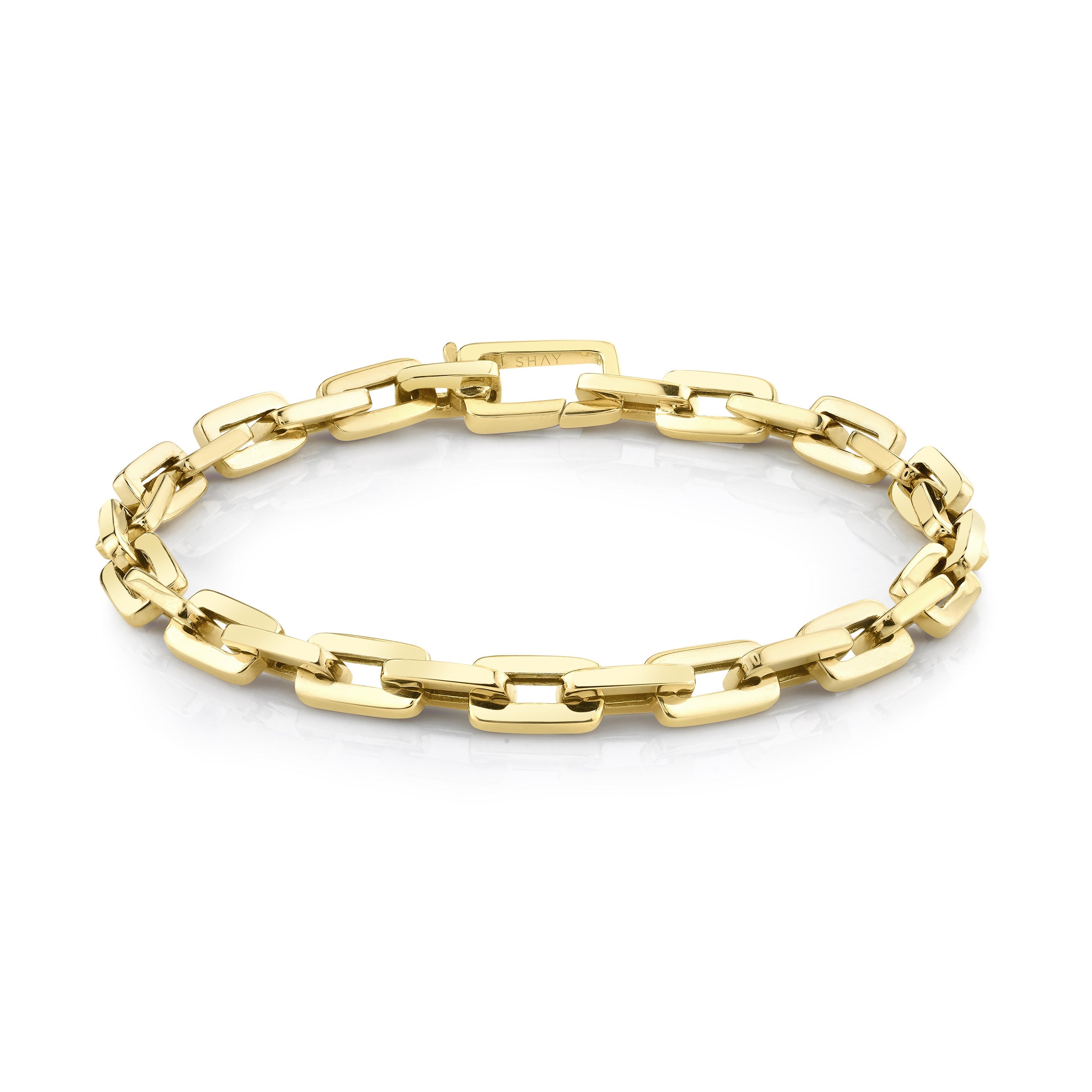 READY TO SHIP MEN'S SOLID GOLD MINI DECO LINK BRACELET