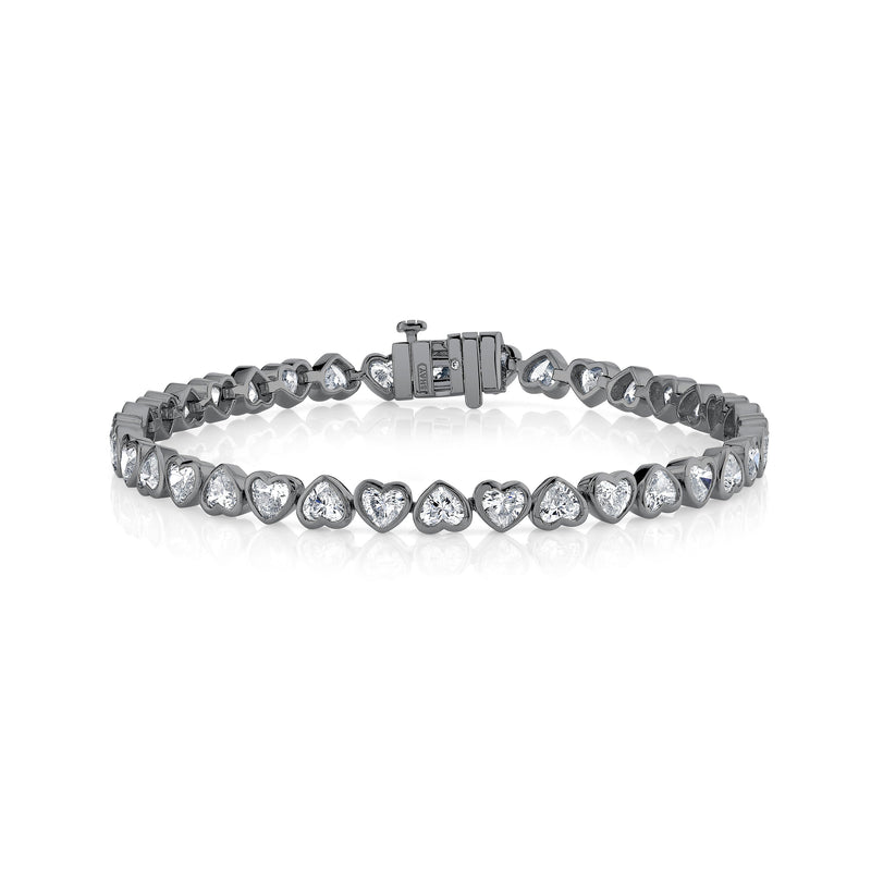 DIAMOND BEZEL MINI HEART TENNIS BRACELET