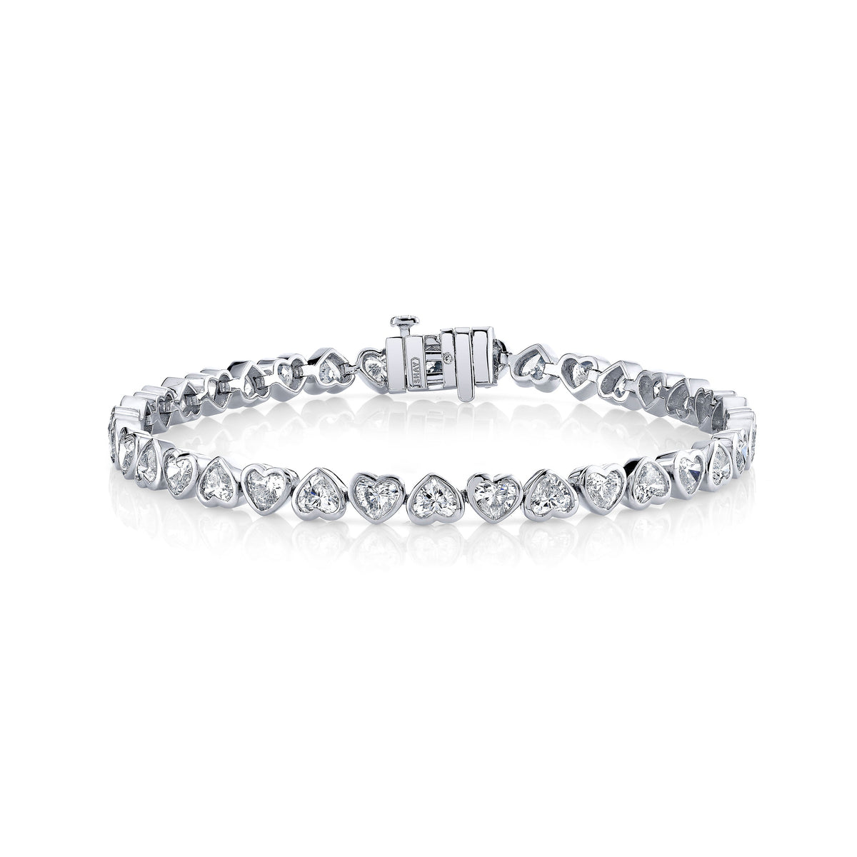 DIAMOND BEZEL MINI HEART TENNIS BRACELET