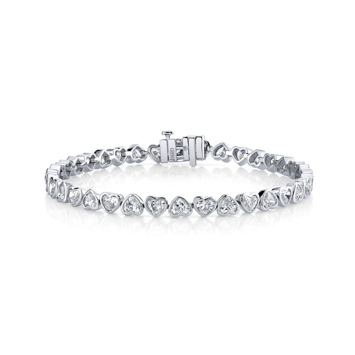 DIAMOND BEZEL MINI HEART TENNIS BRACELET