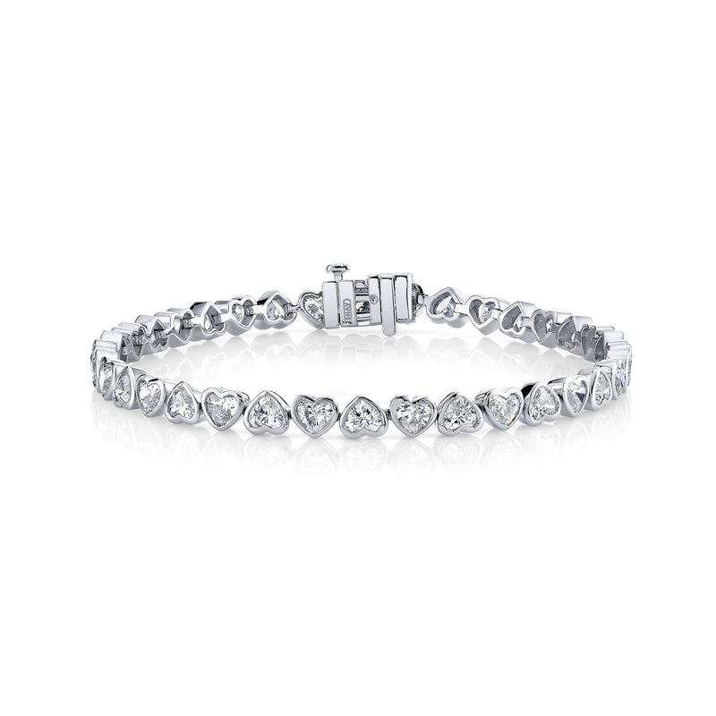 DIAMOND BEZEL MINI HEART TENNIS BRACELET