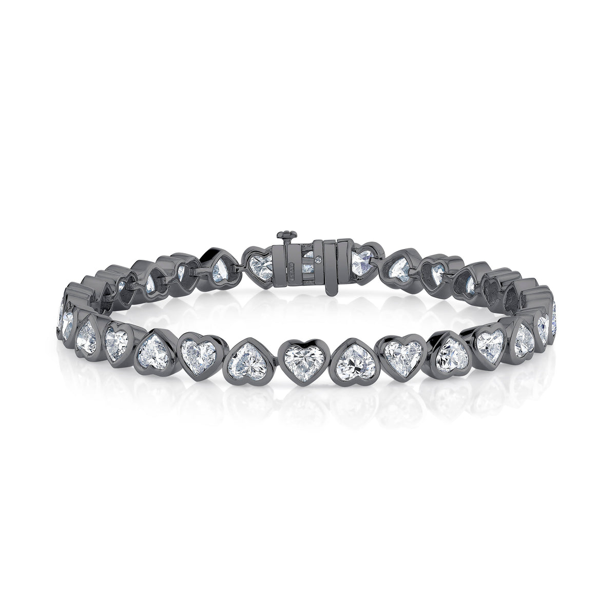 DIAMOND BEZEL HEART TENNIS BRACELET