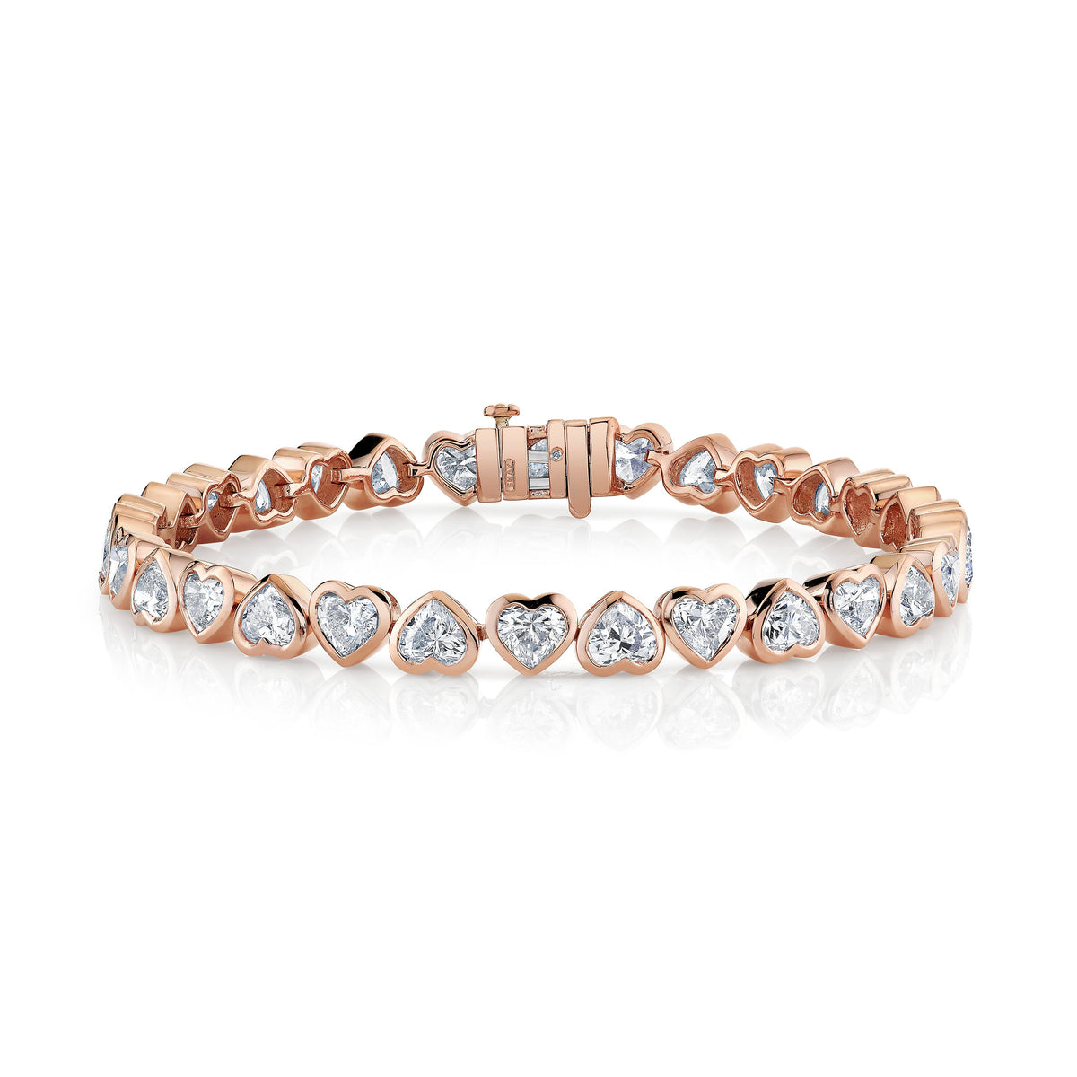 DIAMOND BEZEL HEART TENNIS BRACELET