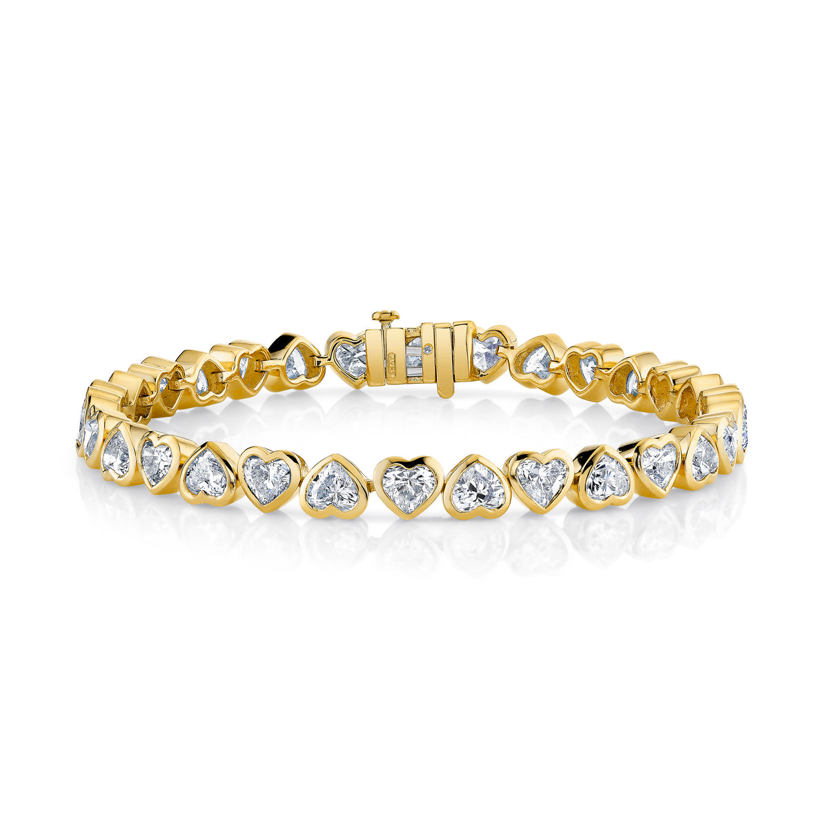 READY TO SHIP DIAMOND BEZEL HEART TENNIS BRACELET