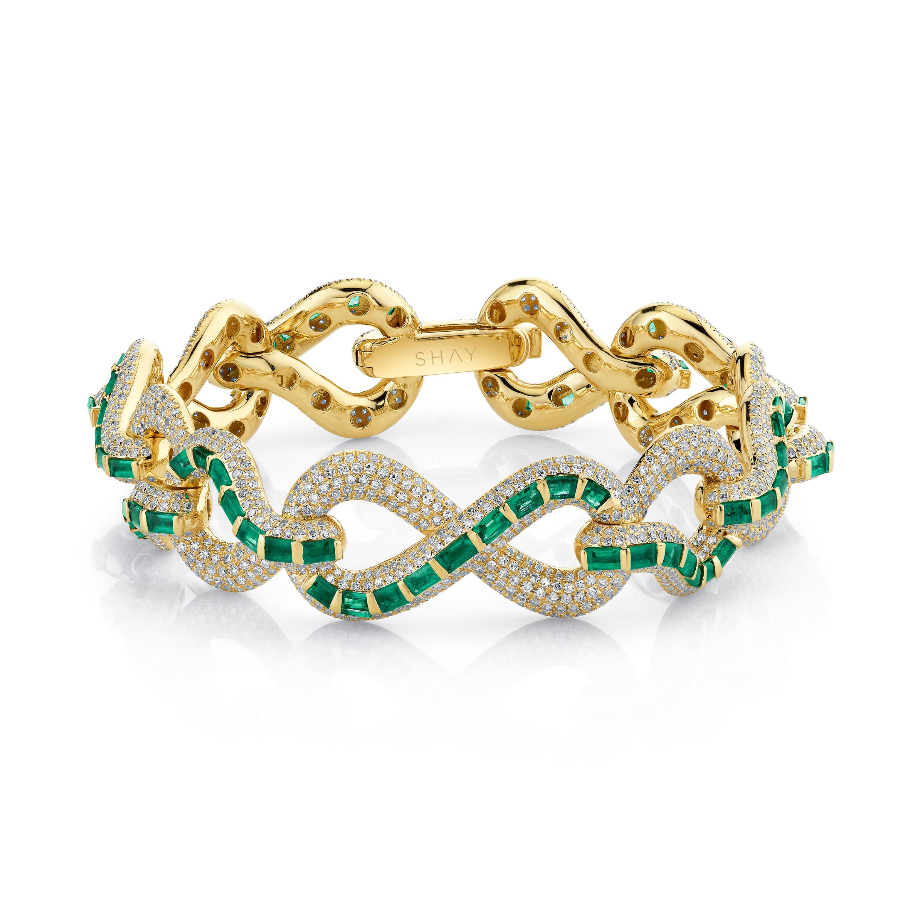 READY TO SHIP DIAMOND & EMERALD INFINITY BRACELET