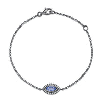 BLUE SAPPHIRE & DIAMOND MINI EVIL EYE BRACELET