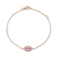 PINK SAPPHIRE & DIAMOND MINI EVIL EYE BRACELET