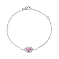 PINK SAPPHIRE & DIAMOND MINI EVIL EYE BRACELET