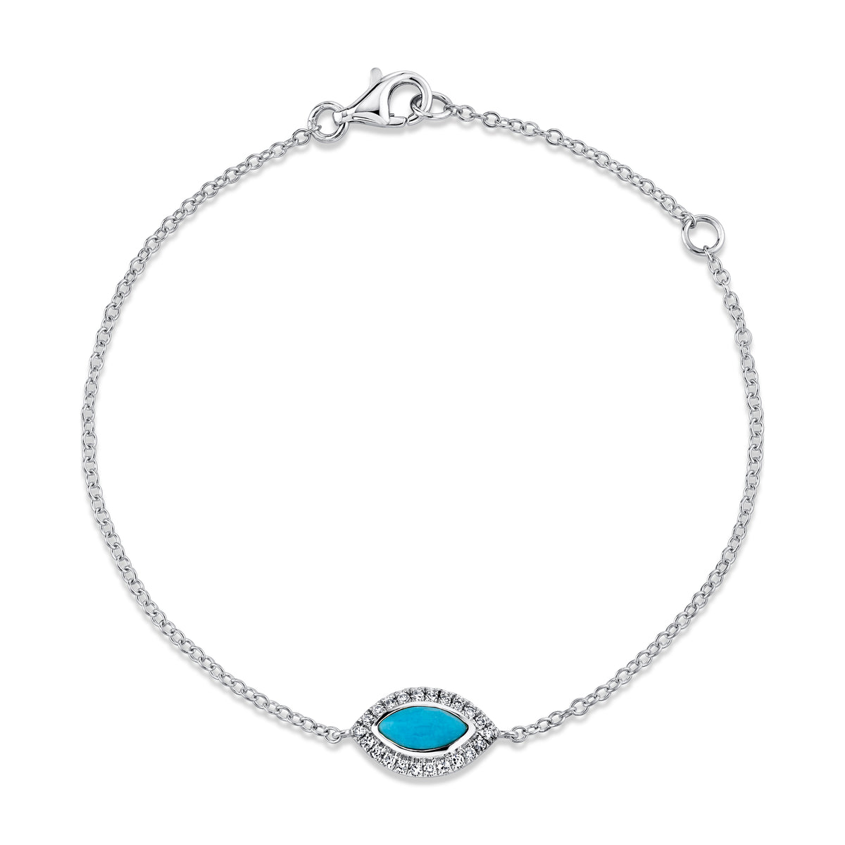 TURQUOISE & DIAMOND MINI EVIL EYE BRACELET