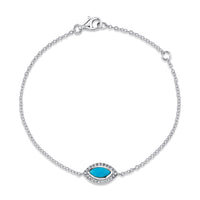 TURQUOISE & DIAMOND MINI EVIL EYE BRACELET