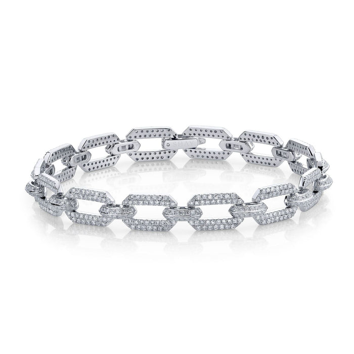 DIAMOND PAVE DOME FLAT LINK BRACELET