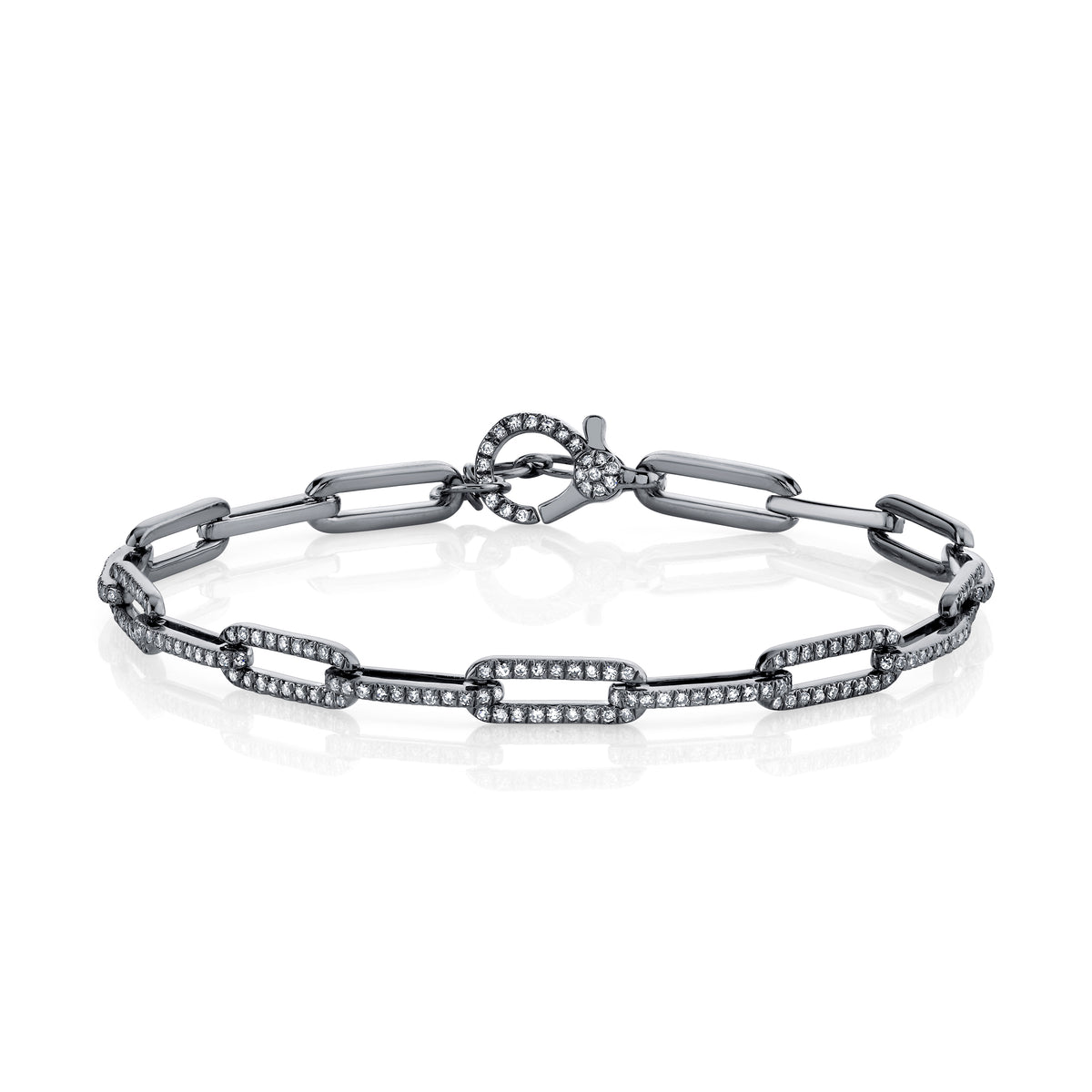 DIAMOND PAVE FLAT CABLE LINK BRACELET