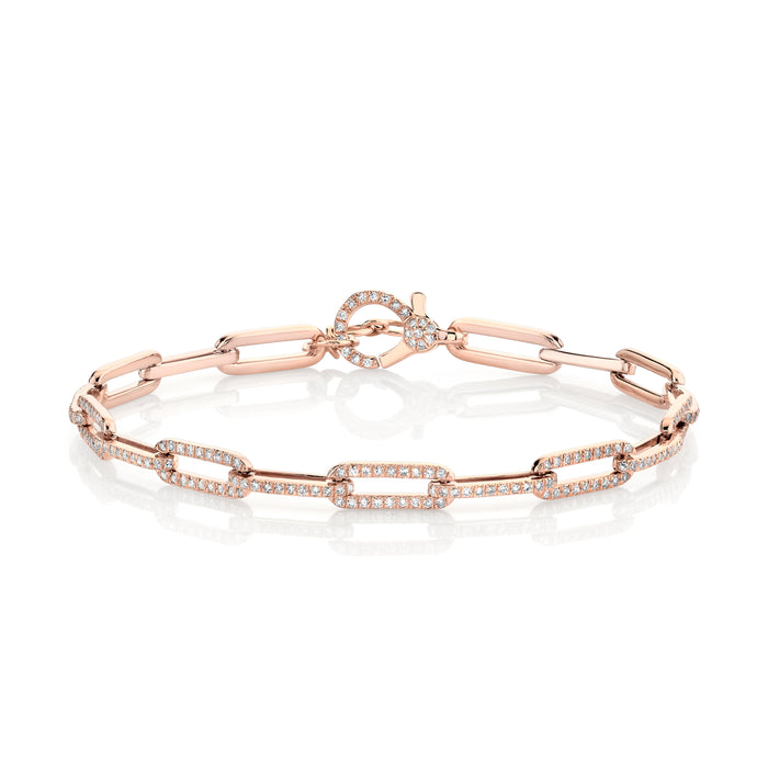 DIAMOND PAVE FLAT CABLE LINK BRACELET