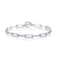 DIAMOND PAVE FLAT CABLE LINK BRACELET