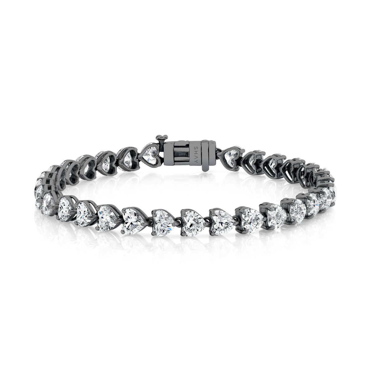DIAMOND HEART TENNIS BRACELET