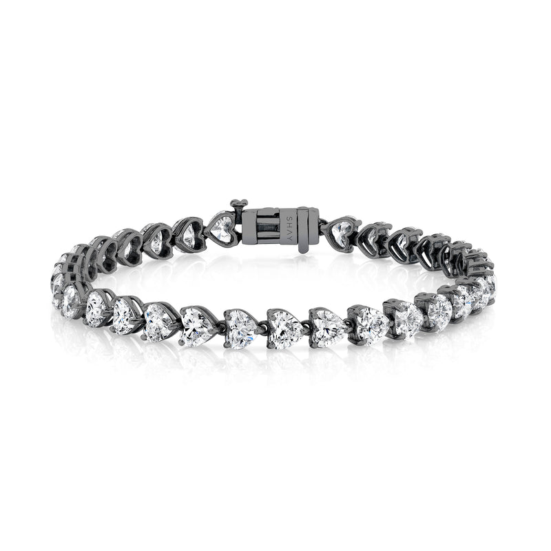 DIAMOND HEART TENNIS BRACELET