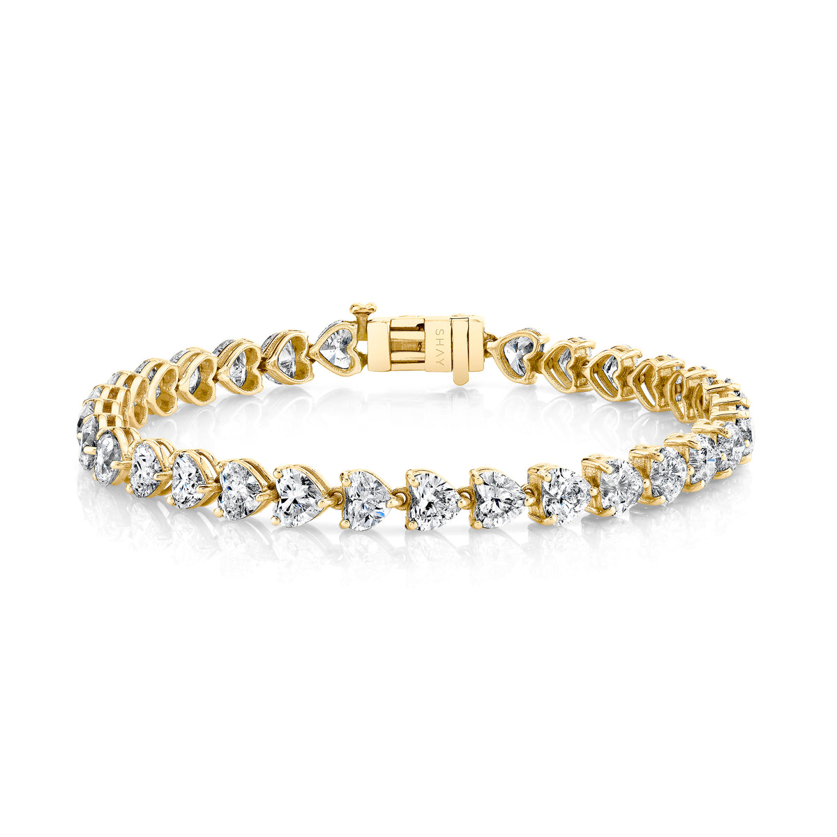 DIAMOND HEART TENNIS BRACELET