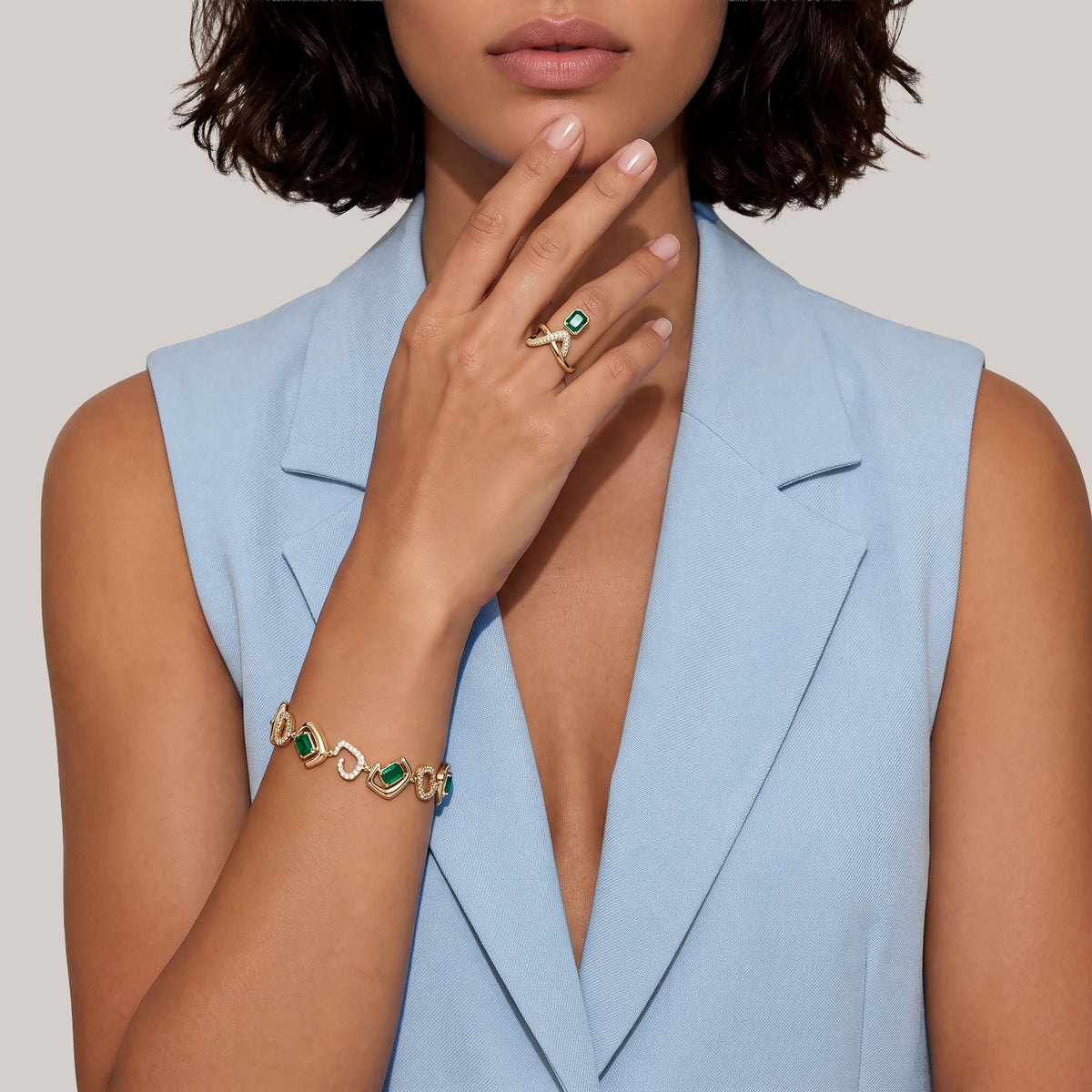 EMERALD & DIAMOND ZAR BRACELET