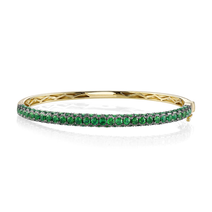 READY TO SHIP EMERALD 3 SIDED BANGLE