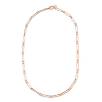 SOLID GOLD PAPER CLIP CHAIN NECKLACE