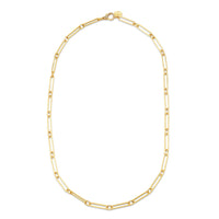 SOLID GOLD PAPER CLIP CHAIN NECKLACE