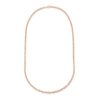 SOLID GOLD HAMMERED ROLO CHAIN NECKLACE