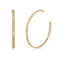 READY TO SHIP LARGE PAVE LINK HOOPS