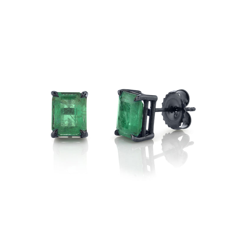 READY TO SHIP EMERALD STUDS, 4-5cts