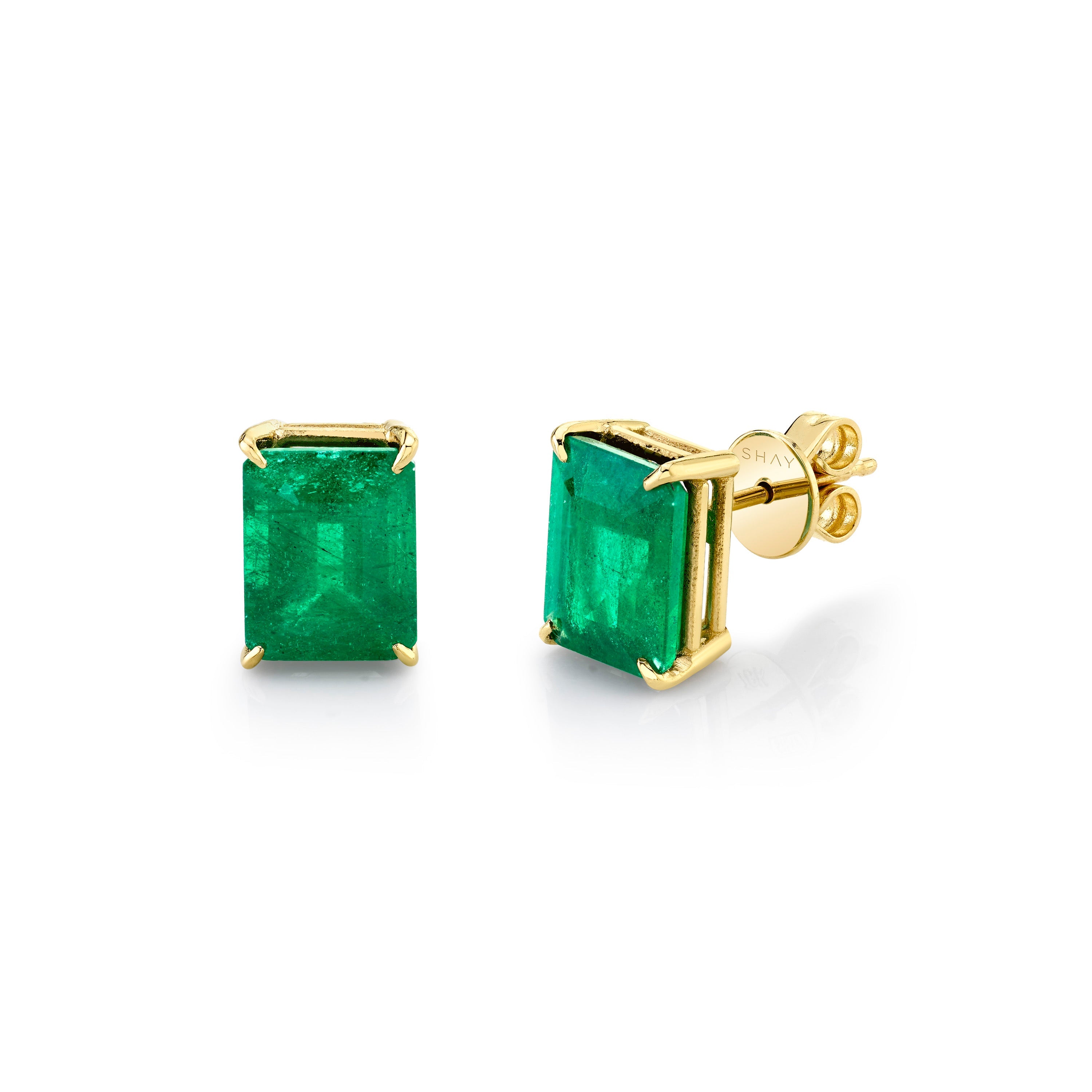 READY TO SHIP EMERALD STUDS, 4-5cts