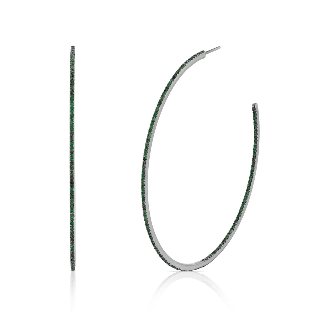 EMERALD PAVE XL HOOPS