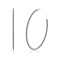 EMERALD PAVE XL HOOPS