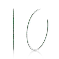 EMERALD PAVE XL HOOPS
