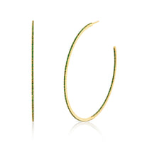 EMERALD PAVE XL HOOPS
