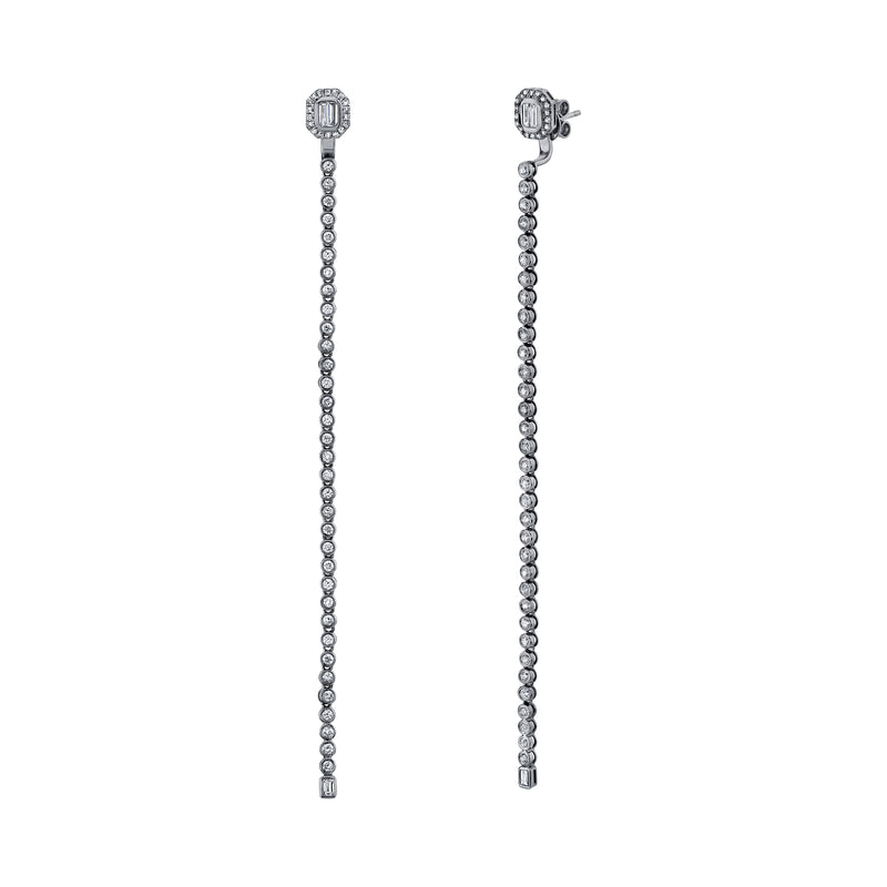 DIAMOND 2 IN 1 STICK BEZEL EAR JACKET & STUDS