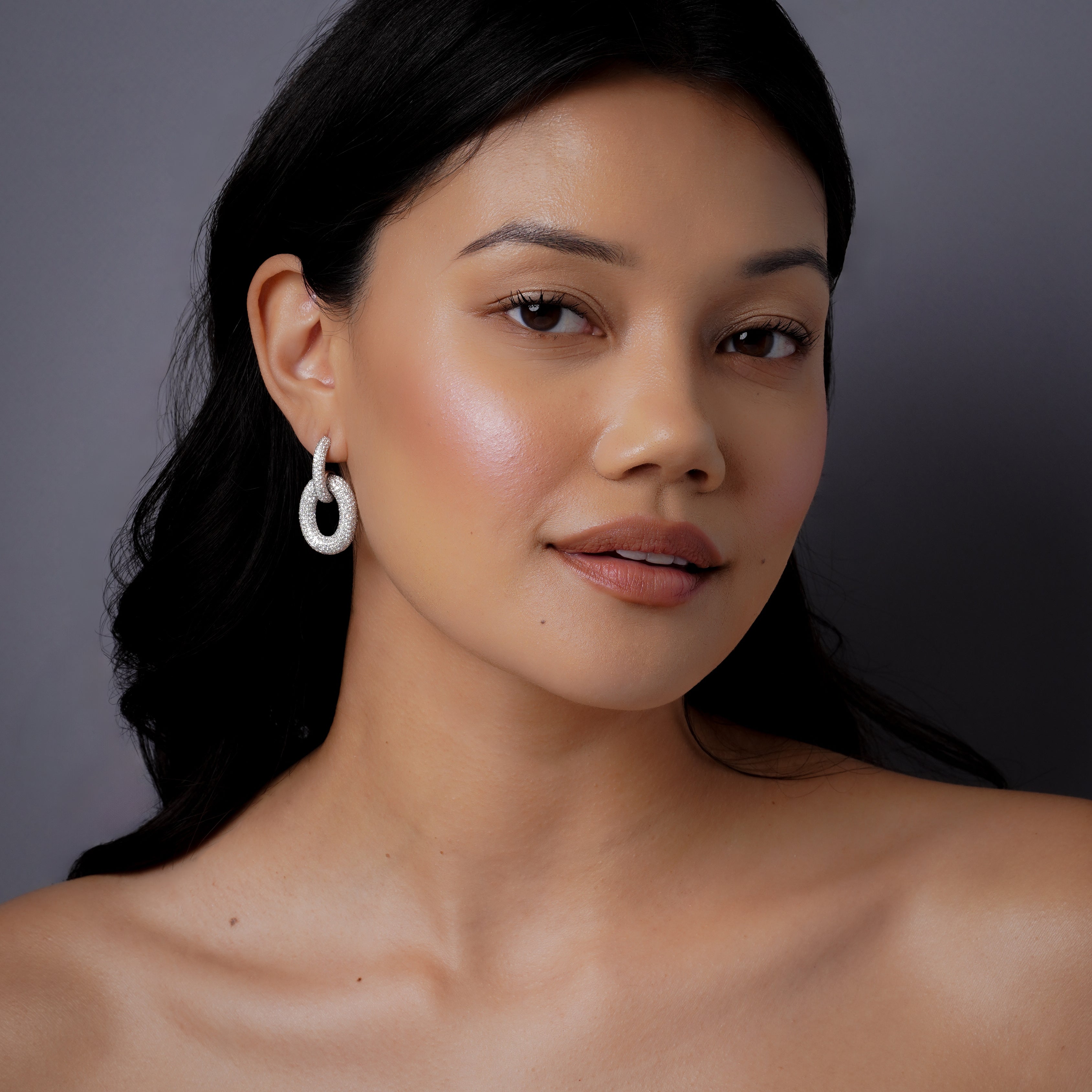 DIAMOND DOOR KNOCKER EARRINGS