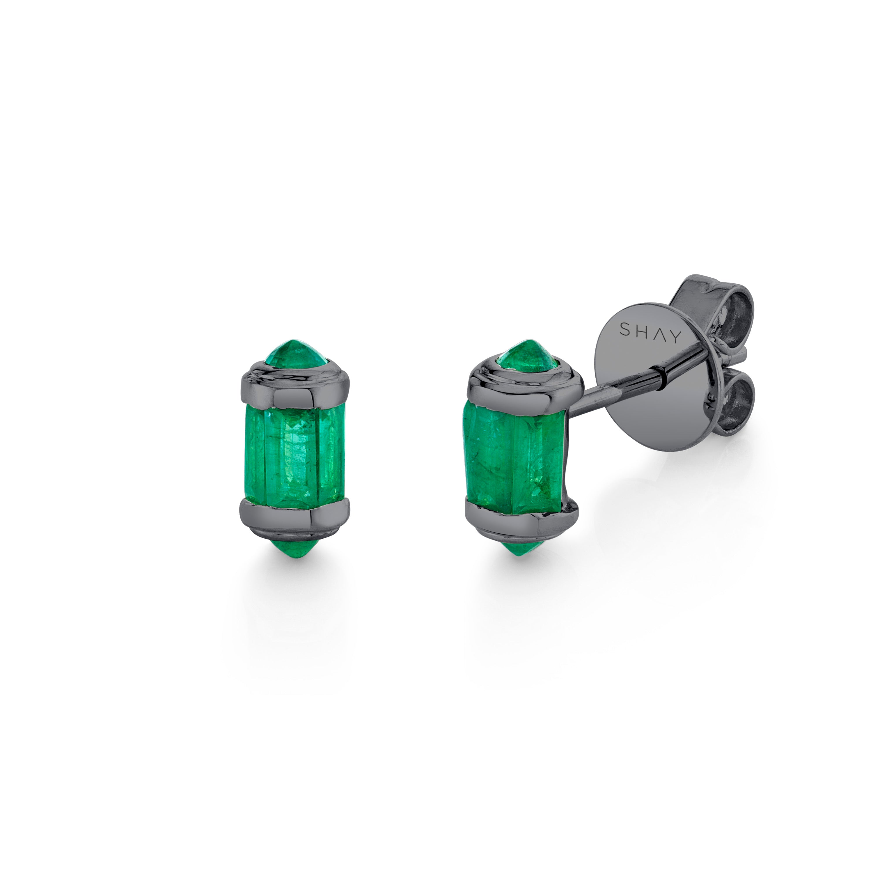 EMERALD RIPPLE STUDS