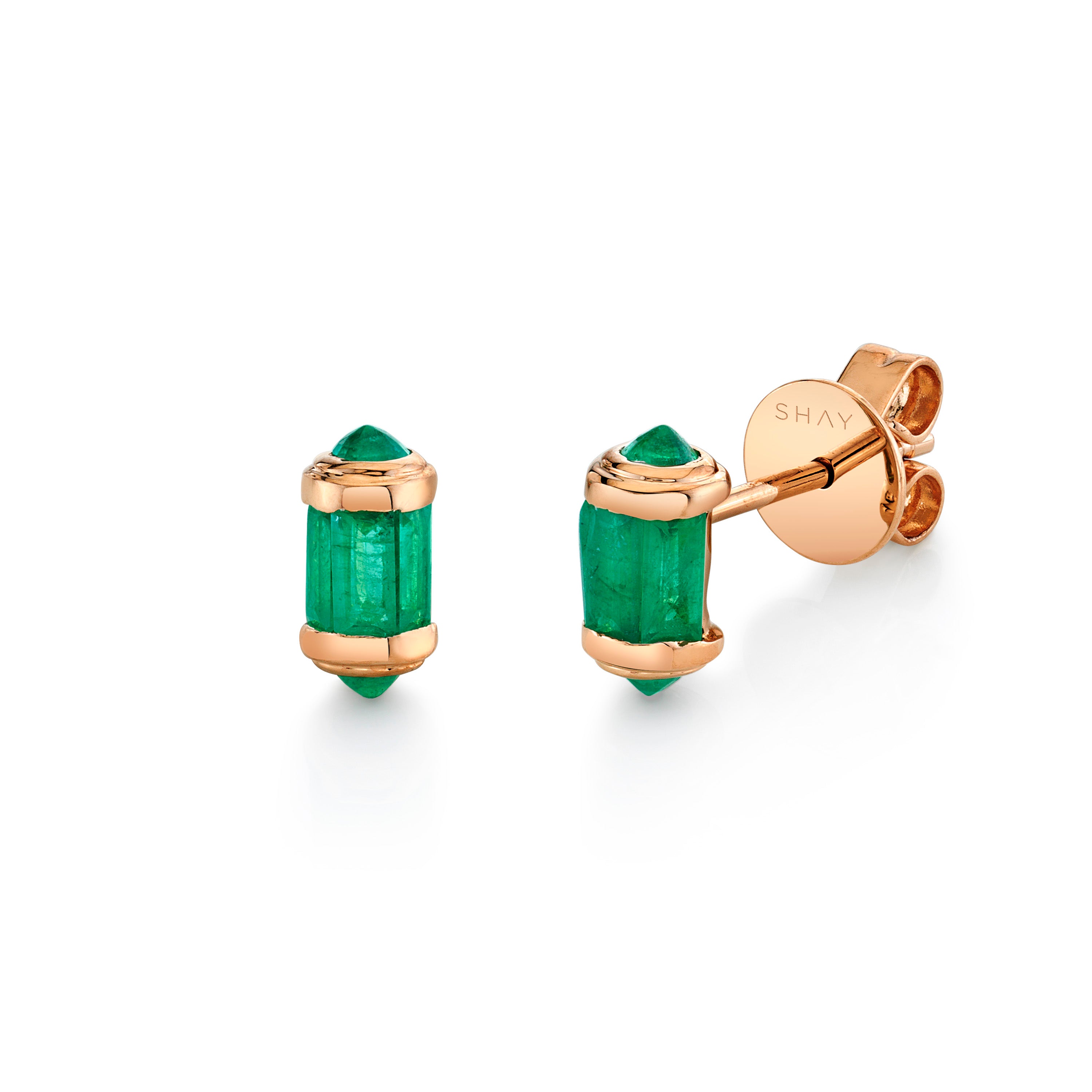 EMERALD RIPPLE STUDS