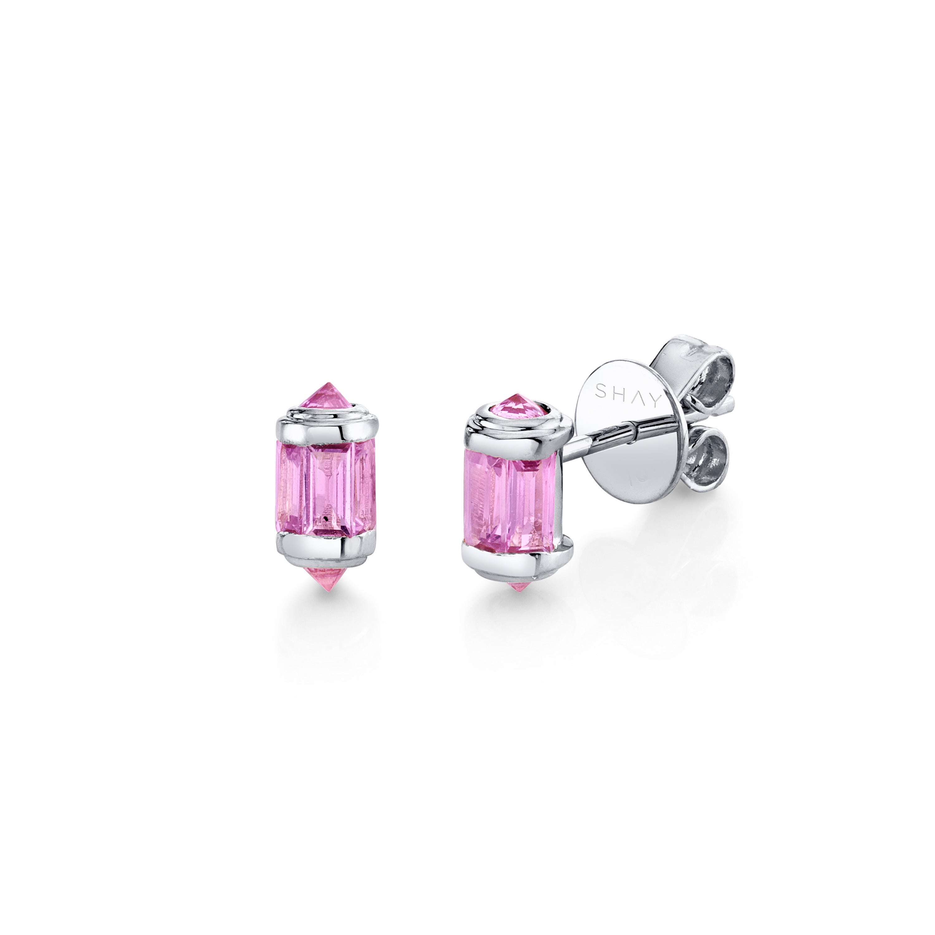 PINK SAPPHIRE RIPPLE STUDS