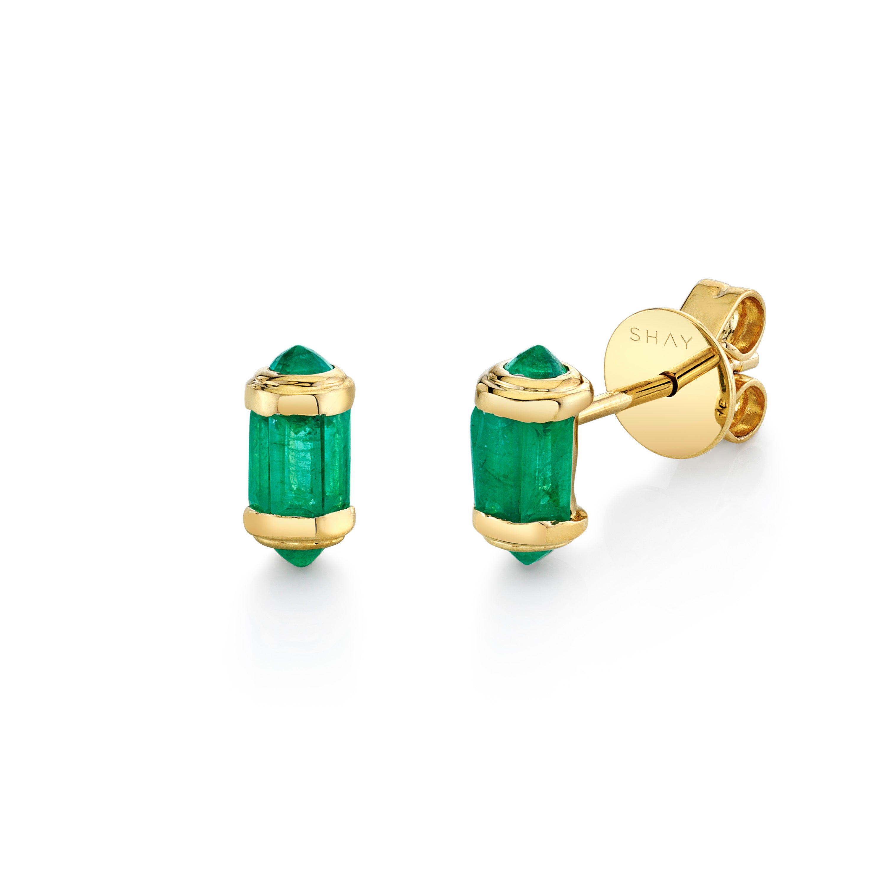 EMERALD RIPPLE STUDS