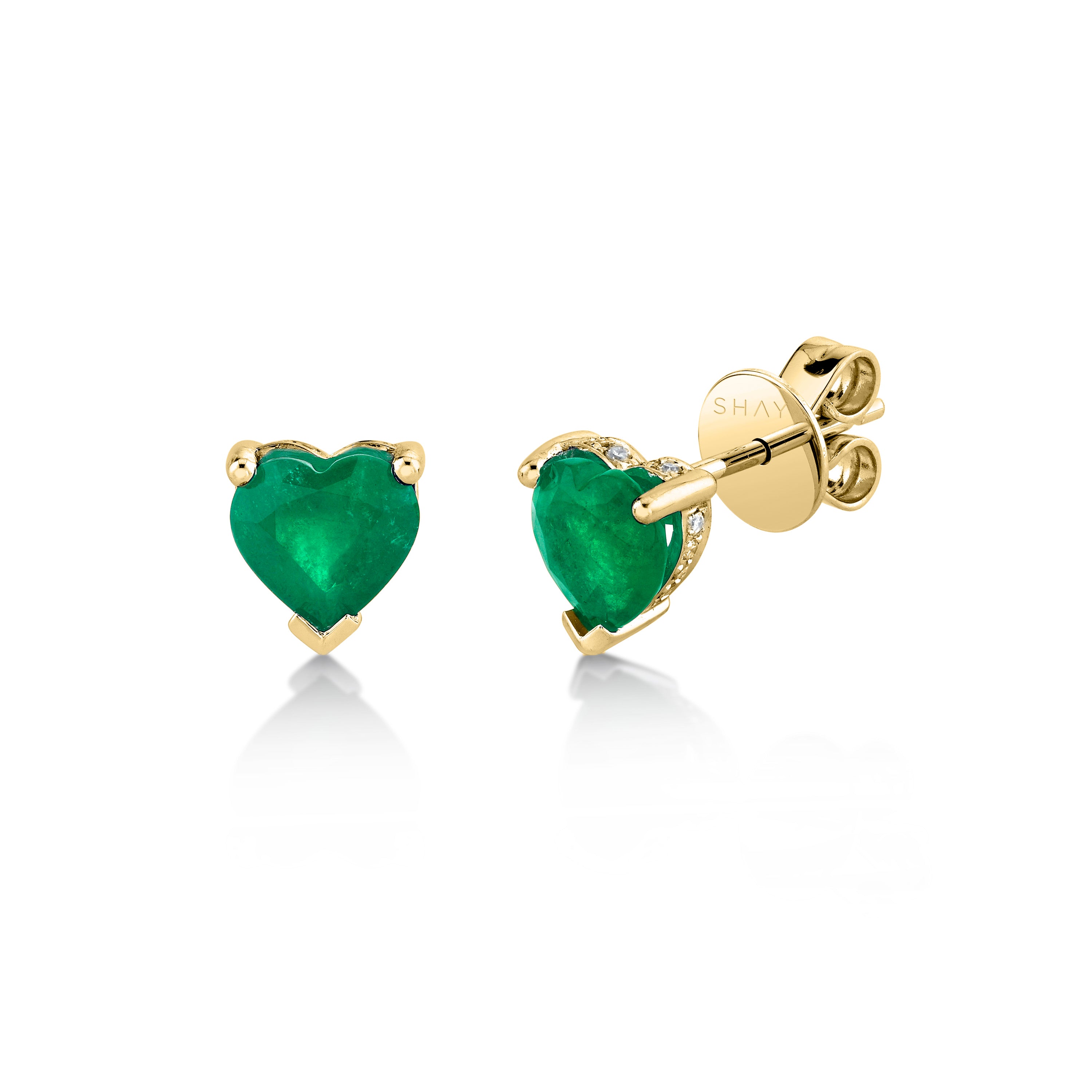 READY TO SHIP EMERALD HEART HALO STUDS (DSM JAPAN)