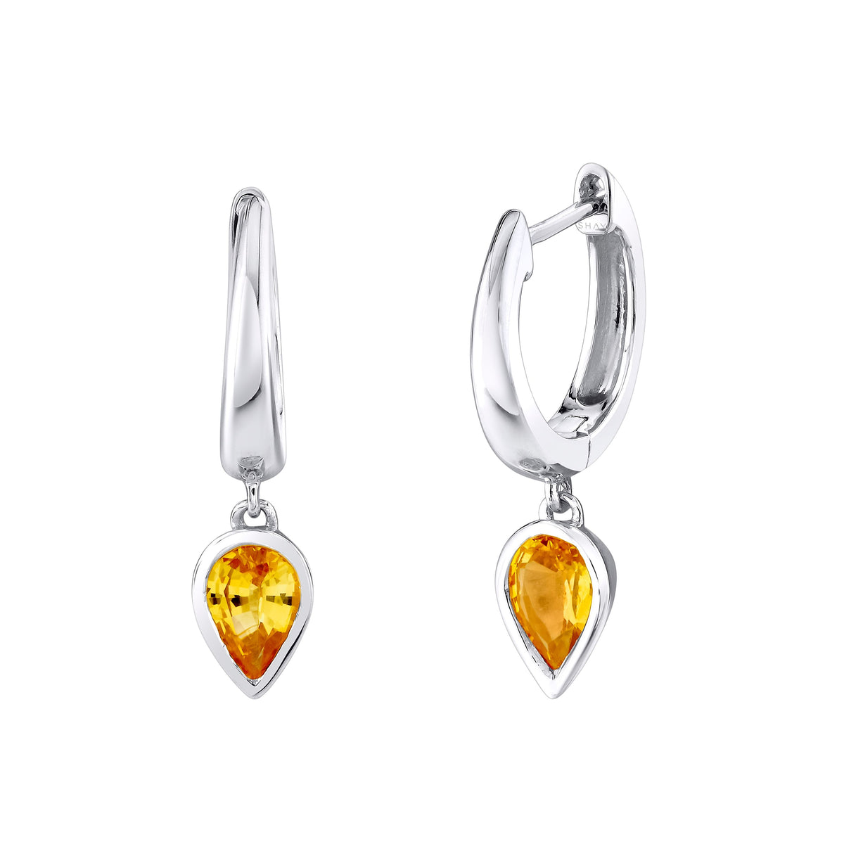 YELLOW SAPPHIRE PEAR DROP HUGGIES