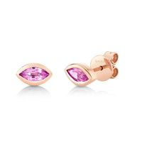 READY TO SHIP PINK SAPPHIRE MARQUISE BEZEL STUDS