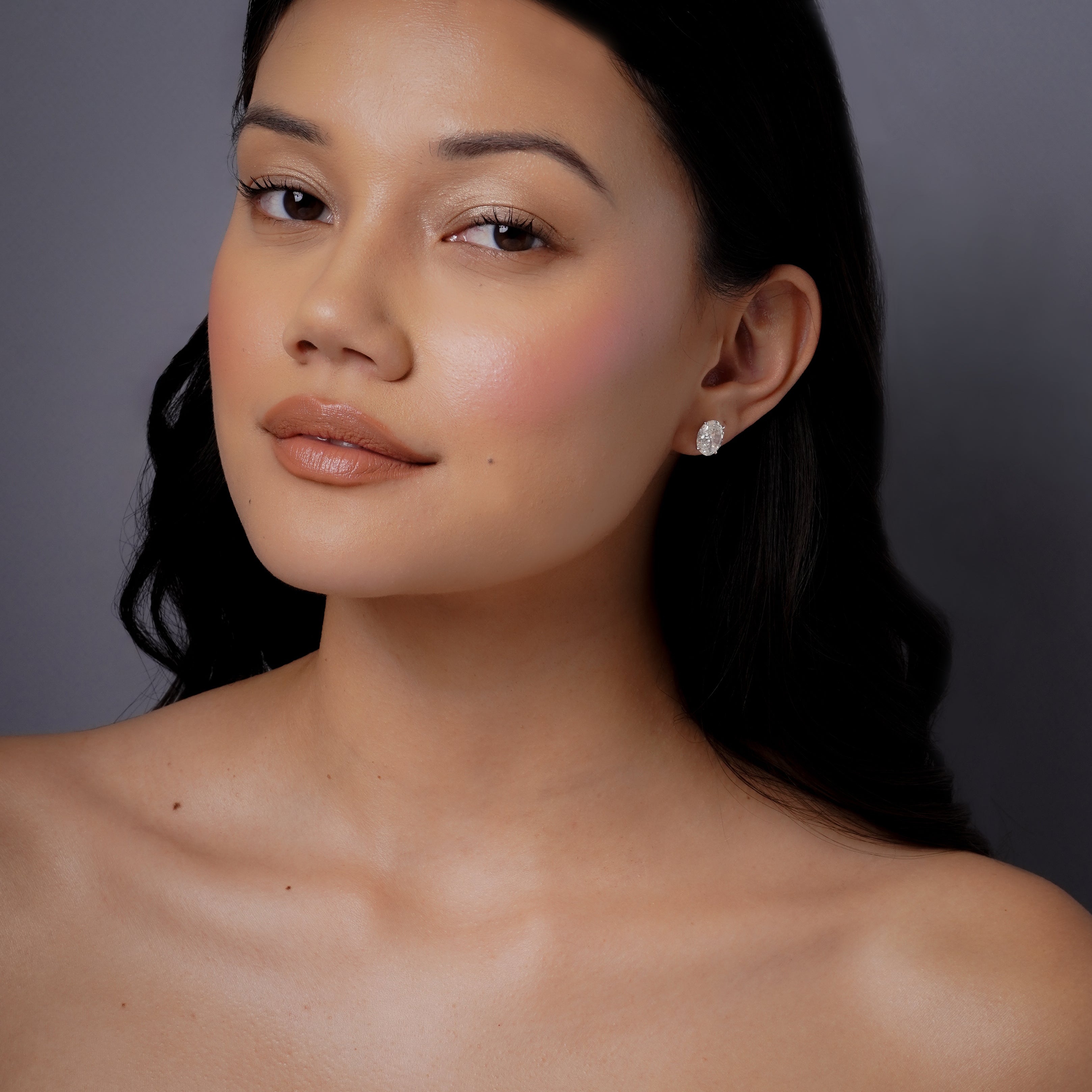 GRAND DIAMOND OVAL STUDS