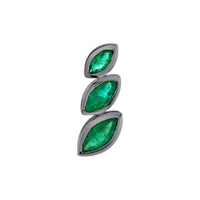 EMERALD STACKED MARQUISE SINGLE EAR STUD